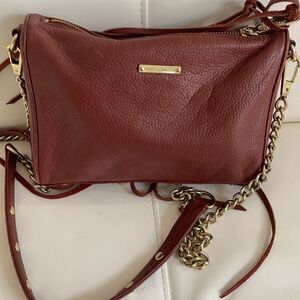 REBECCA MINKOFF RED CROSSBODY FRINGE PURSE W GOLD